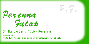 perenna fulop business card