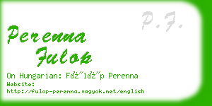 perenna fulop business card
